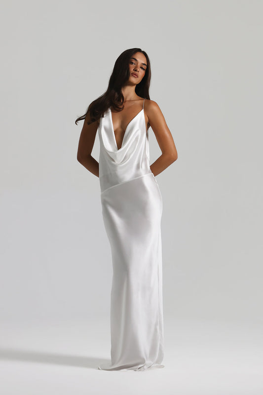 ECLIPSE DRAPE GOWN WHITE