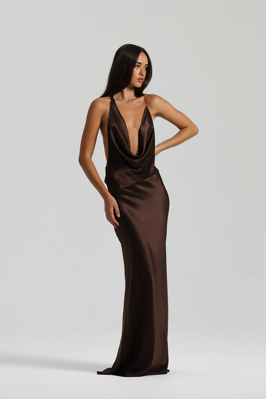 ECLIPSE DRAPE GOWN ESPRESSO