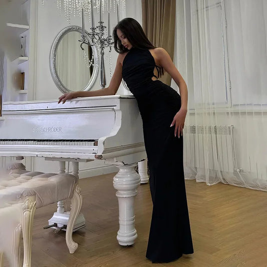 AMARELIA RUCHED GOWN — NOIR EDITION