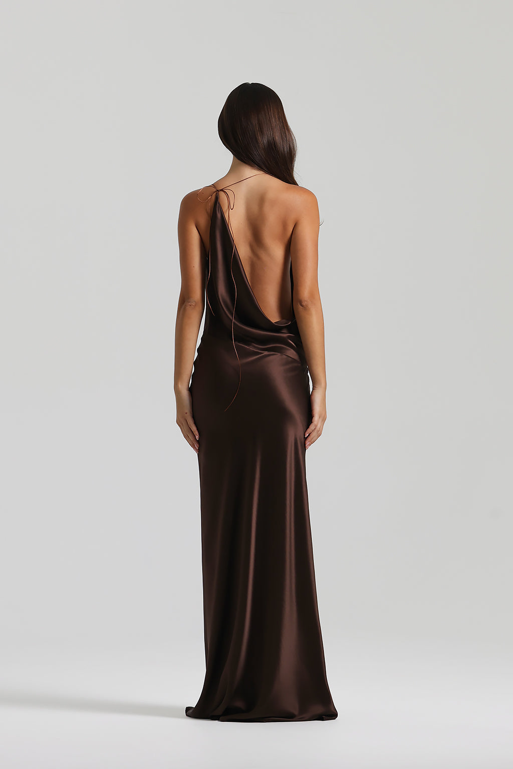 ECLIPSE DRAPE GOWN ESPRESSO XS ECLIPSE DRAPE GOWN ESPRESSO XS