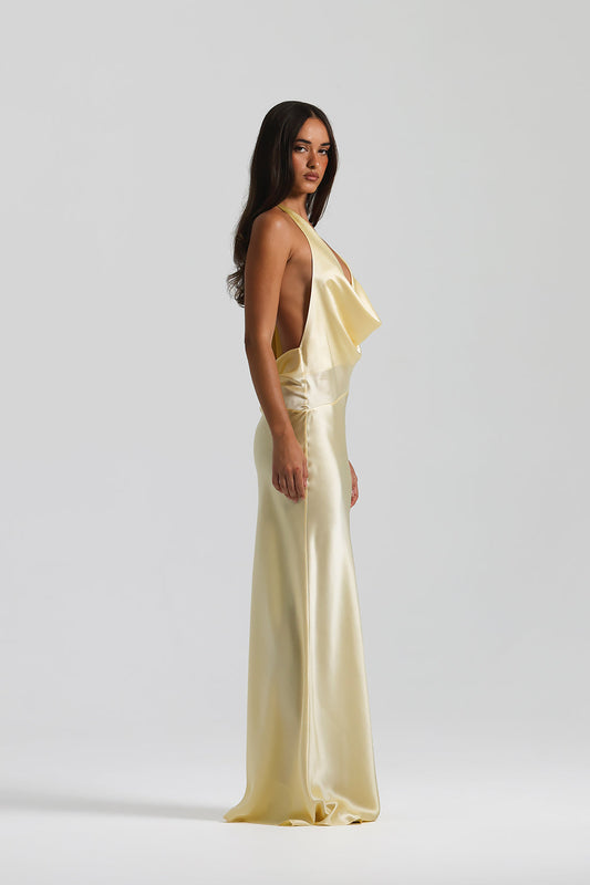 ECLIPSE DRAPE GOWN LEMON